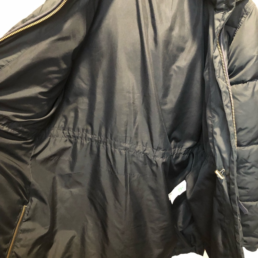 J. Crew Vail Long Puffer Coat Hooded Sherpa Lined Black Size Large - Picture 13 of 16